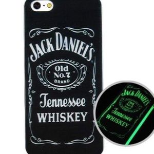 Jack Daniel's glowing phone case in the dark